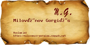 Milovánov Gorgiás névjegykártya